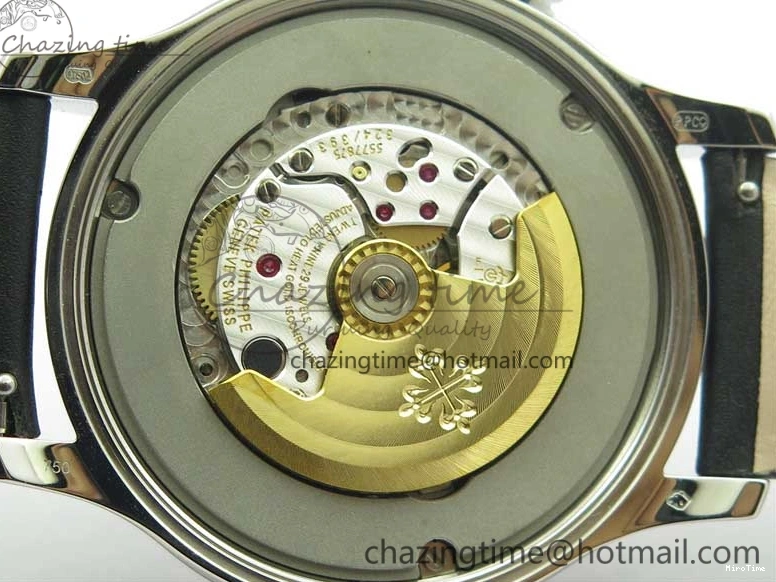 MIROTIME 0122 Practical Calatrava 5524 Pilot Travel Time SS GRF Blue Dial on Black Leather Strap A324 V 7107